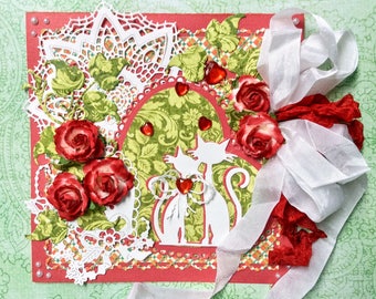 Carte faite main , pour la saint Valentin