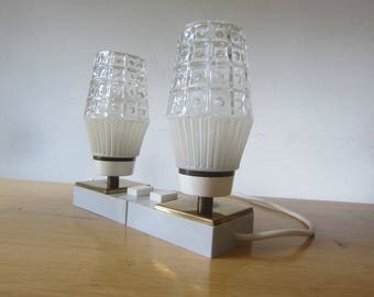 Mid century modern 60s design pair bedside lamps