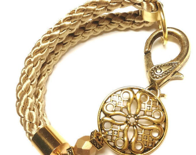 Gold bracelet, Rope Bracelet, Cuff Bracelet,Wedding Bracelet, Bridesmaid gift, elegant bracelet,Charm Bracelet, filigree bracelet
