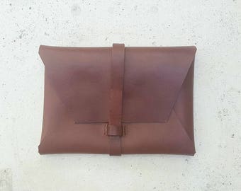 Leather Clutch/Purse // KJ Clutch // Available in Mahogue & Matte Black // Australian Handmade