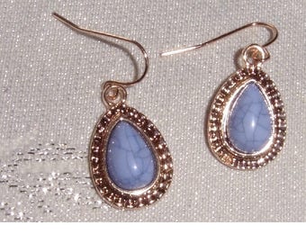 Gold Plated Hoop Earrings with lilac stone
