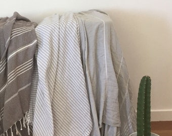 GREY LOVERS pack of THREE 100% organic cotton turkish towels / throws