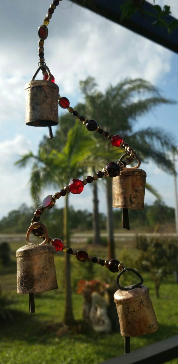 4 Copper Bell Wind Chime Sun Catcher Red 4 Copper Bell Wind Chime Sun Catcher