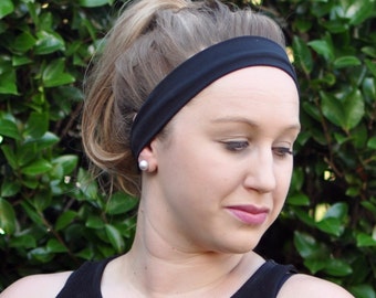 Black headband, running headband, crossfit headband, sweatband, work out headband, active wear, activewear, exercise clothing