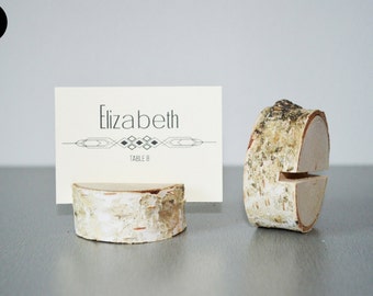 30 PIECES - Wedding place card holder - rustic wedding decor - name card holder - wooden card holder - birch tree card holder - eco friendly