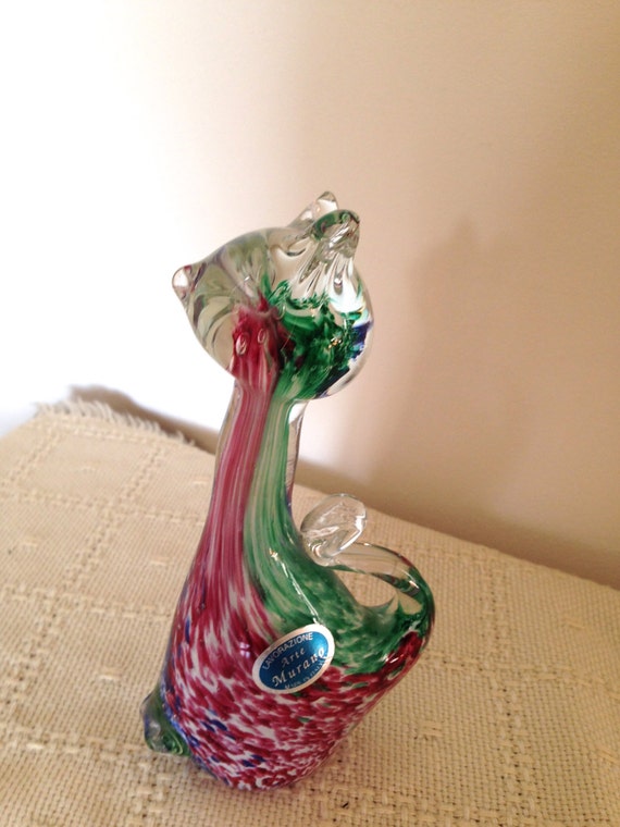 murano glass cat