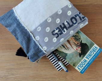 Hand purse, zipper pouch, nice combination fabrics