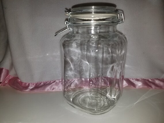 Vintage Glass Canning Storage Jar Wire Hinged Locking Lid