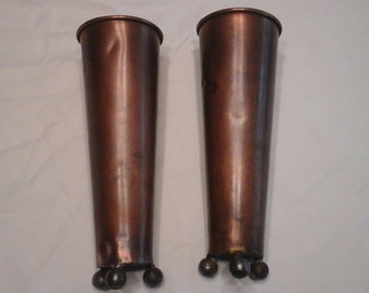 Vintage copper vases set