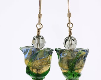 Tulip Venetian Glass Earrings