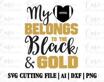 Football Black and Gold SVG Cutting File, Ai, Dxf and Printable PNG | Instant Download | Cricut and Silhouette | Black and Gold