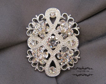 1-50 Wholesale Brooch Rhinestone Brooch Bouquet Wedding Pin Invitation Cake Shoe Hair Comb DIY Button Embellishment Silver Brooches BR209