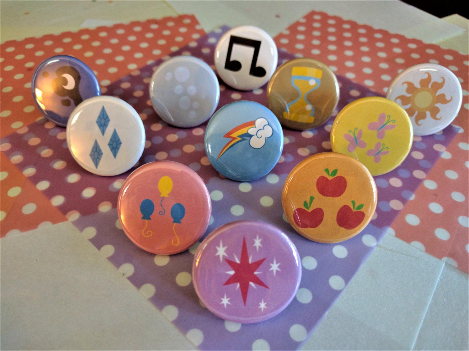 My Little Pony Cutie Mark Pins Sets of 3 6 9 and 11