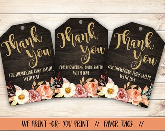 Rustic Baby Shower Favor Tag, Fall in Love Baby Shower, Rustic Baby Shower Gift Tag, Baby Shower Tag, Baby Shower Favor Tag, Thank You Tag