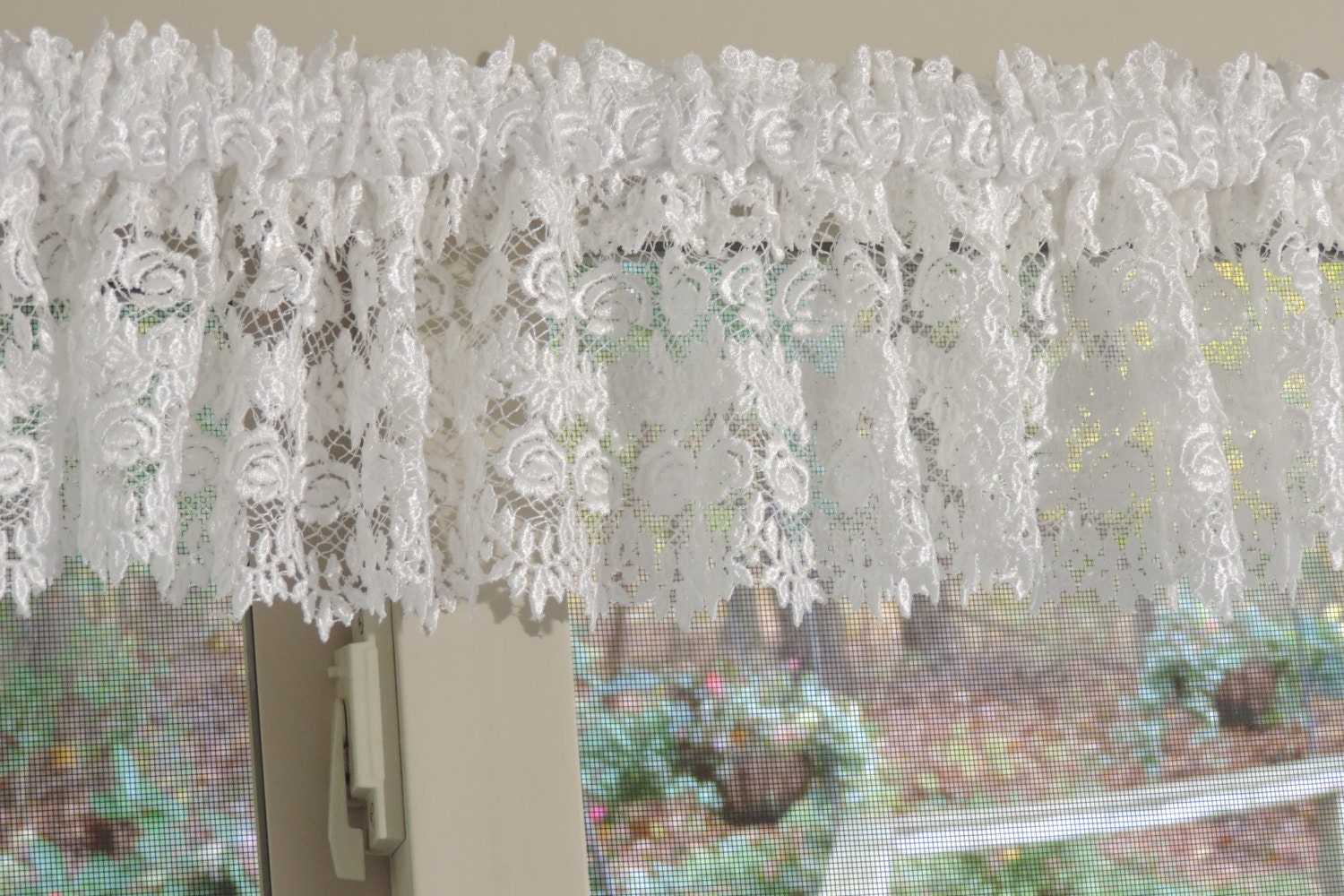 White Curtain Valance White Venice Lace Valance White