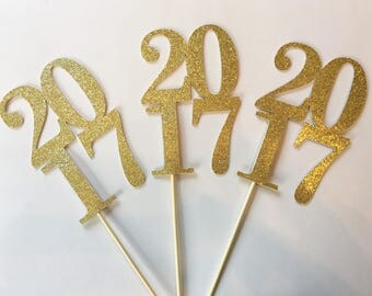 Glitter 2017 Centerpiece, Graduation Centerpiece, Class of 2017 decoration, Grad Party decor, 2017 graduation decorations
