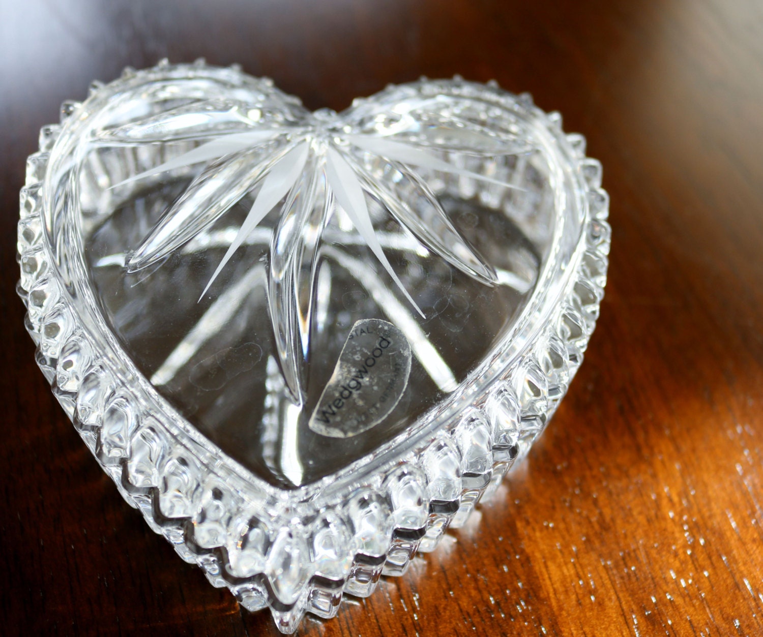 Wedgwood Lead Crystal Heart Box Trinket Box Heart box with