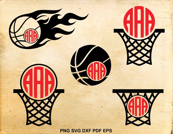 Basketball monogram svg files Monogram frames Sports vinyl