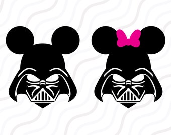 Disney Darth Vader SVG, Star War Mickey SVG, Mickey SVG Cut table Design,svg,dxf,png Use With Silhouette Studio & Cricut_Instant Download