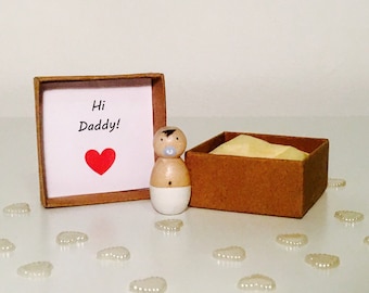 Pregnancy Announcement - Baby - Wooden Peg Dolls - Personalised - Customised - Christening - Favour - Peg Doll Gifts - Keepsake - Homemade