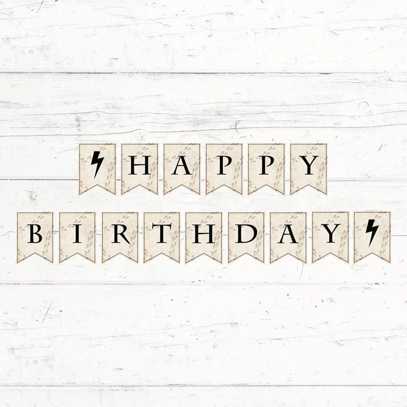 Harry Potter Marauders Map Printable Birthday Banner Happy
