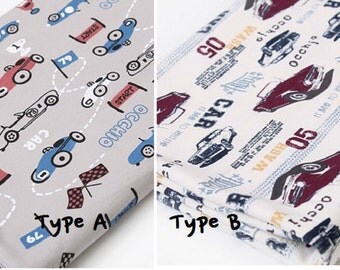 boy knit fabric/baby knit fabric/car knit fabric/vintage car fabric/car jersey fabric/kids racing fabric/boy knit fabric/child car knit diy