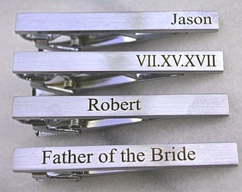 Tie Clip Personalized, Custom Tie Bar Clip, Custom Tie Clip, Personalized Tie Bar, Tie Tack, Wedding Favors, Wedding Gift, Gifts for Usher