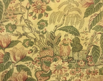 Rare 19th Century French Chinoise Printed Cotton Fabric