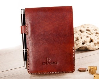 Leather Notebook Cover. Gift for Him. Hand Stitched. Moleskine Reporter , Veg Tan Italian Leather.A6 siz
