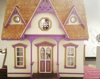 Finished Orchid All Wood Dollhouse