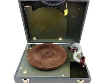 Vintage Waters Conley Phonola Electric S-50 Phonograph Record Player Portable 78