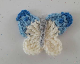 Crochet butterfly brooch | Butterfly | blue & white | gift for her | Birthday