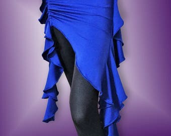 Ruffle Belly Dance Hip Scarf / Asymmetrical Overskirt