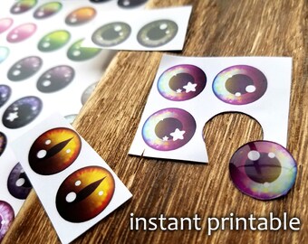 NATURAL Blythe Eyechip Printable - DIY Natural Series 1 eye chips for Blythe dolls