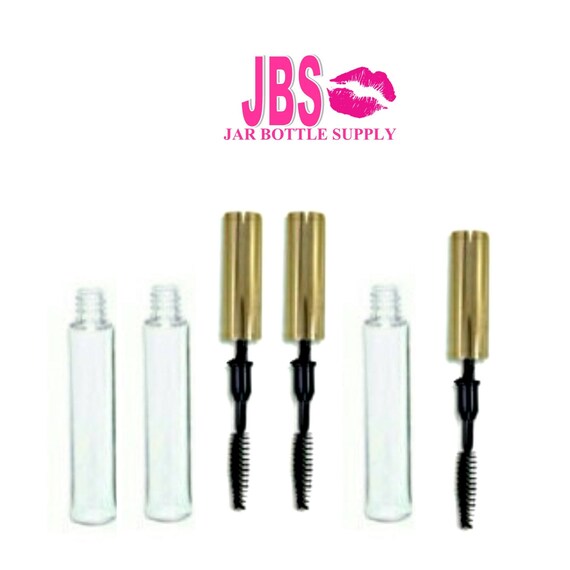 1 Empty Clear Mascara Tube Bottle 10ML with Shiny Luxury Gold