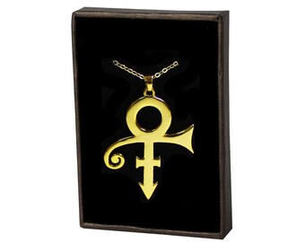 Prince Symbol Pendant Chain Necklace 18k gold plated Christmas Birthday Love Music Fashionable Stunning Gifts Free Gift Box & Bag