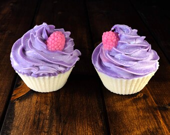 Black Raspberry Vanilla Cold Process Soap Cupcake
