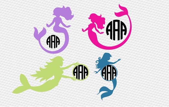 Download Mermaid Monogram SVG Clipart Cut Files Silhouette Cameo Svg