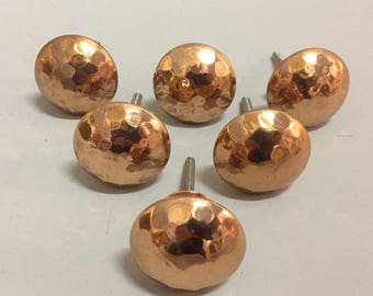 Set 8 X HAMMERED COPPER KNOBS - Knob Home decor drawer pull