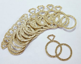 25 pcs Gold or Silver Glitter WEDDING RINGS Confetti / Rings Confetti / Wedding Decorations / Wedding Confetti / Bridal Shower Decorations