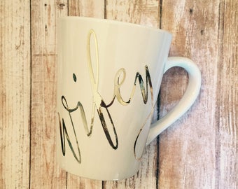 Wifey mug, gifts for her, cute mugs, bridal mug