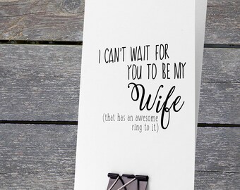I Can't Wait For You To Be My Wife, Marry You, Wedding Day Card Bride, Wedding Day Card Groom, To My Bride Card, Bride Gift, Bridal Gift