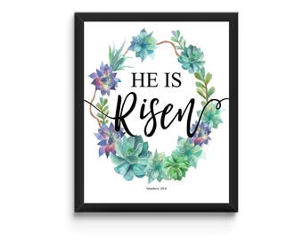 He is Risen - Easter/Bible Verse Print - Instant Download