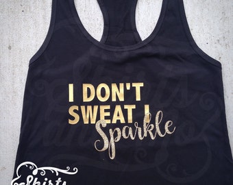 Items similar to I don't sweat I sparkle Rhinestone Iron On - DIY ...