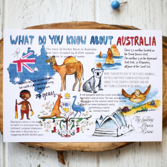 Postcard "What do you know about Australia"