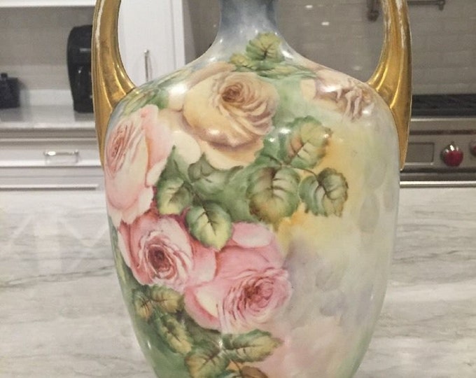 RARE Antique Pouyat Limoges Muscle Vase SIGNED & NUMBERED
