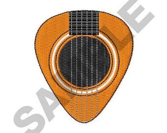 Acoustic Guitar Pick - Machine Embroidery Design