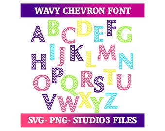 Wavy Chevron Font | Cut Files-svg, png, studio3 file formats.