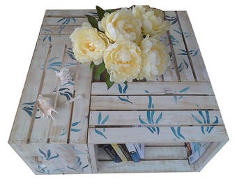 Wooden Crate Coffee Table with Storage for Your Beach House Decor