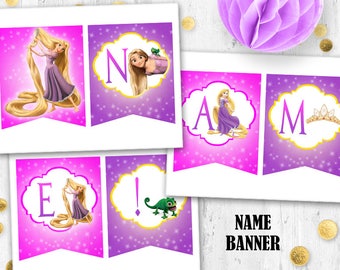 Tangled Banner Inspired PRINTABLE happy birthday party BANNER